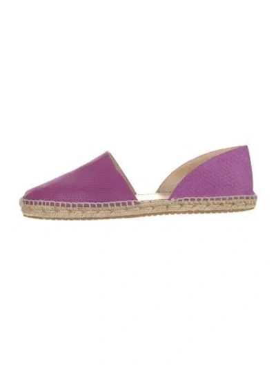 Pre-owned Jimmy Choo Leather Animal Print Espadrilles In Purple