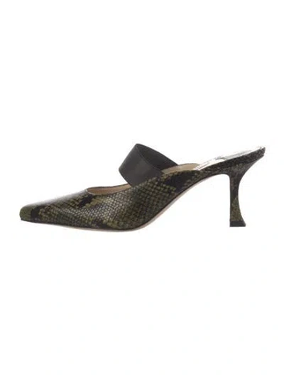 Pre-owned Jimmy Choo Leather Animal Print Mules In Multi