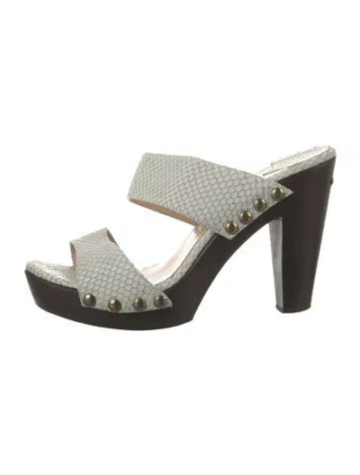 Pre-owned Jimmy Choo Leather Animal Print Slides In Neutral