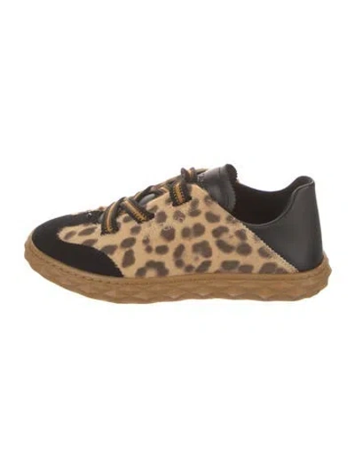 Pre-owned Jimmy Choo Leather Animal Print Sneakers In Brown