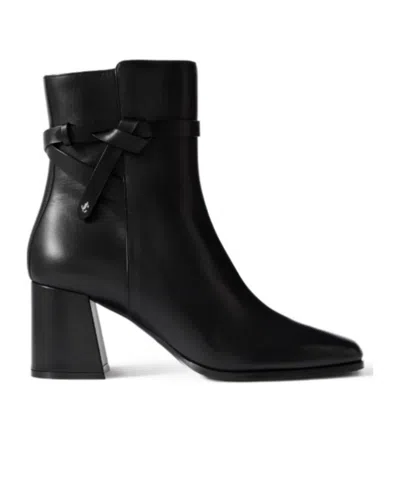 Jimmy Choo Leather Ankle Boots In Black