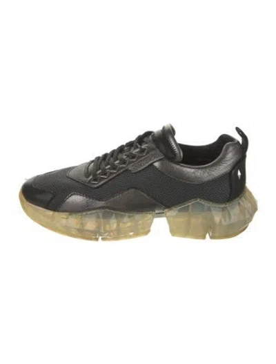 Pre-owned Jimmy Choo Leather Athletic Sneakers In Black/grey