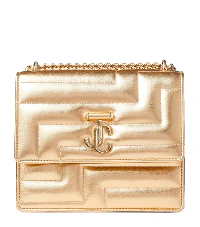 Jimmy Choo Gold Varenne Avenue Leather Shoulder Bag