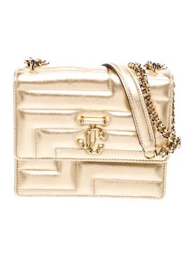 Pre-owned Jimmy Choo Leather Avenue Quad In Gold/metallic