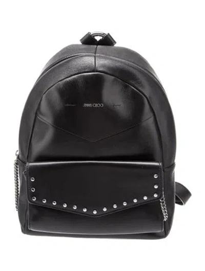Pre-owned Jimmy Choo Leather Backpack In Black