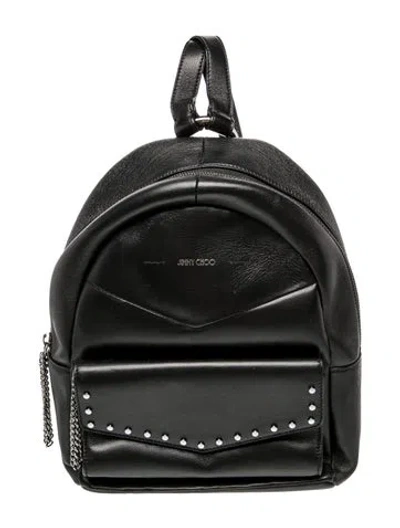 Pre-owned Jimmy Choo Leather Backpack In Black