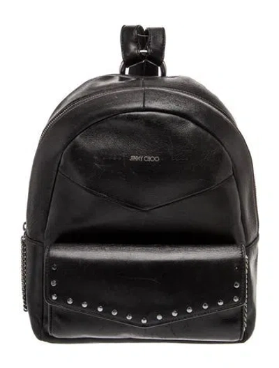 Pre-owned Jimmy Choo Leather Backpack In Black