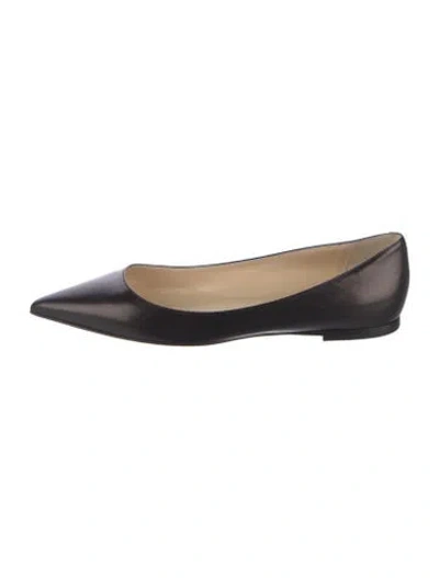 Pre-owned Jimmy Choo Leather Ballet Flats In Black