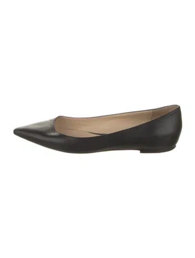 Pre-owned Jimmy Choo Leather Ballet Flats In Black