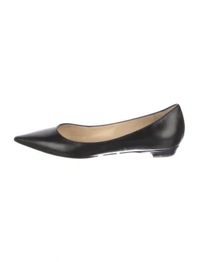 Pre-owned Jimmy Choo Leather Ballet Flats In Black