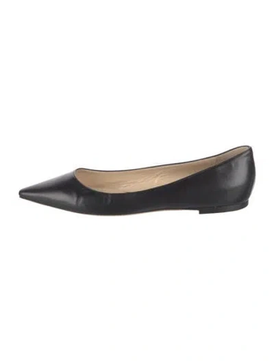 Pre-owned Jimmy Choo Leather Ballet Flats In Black