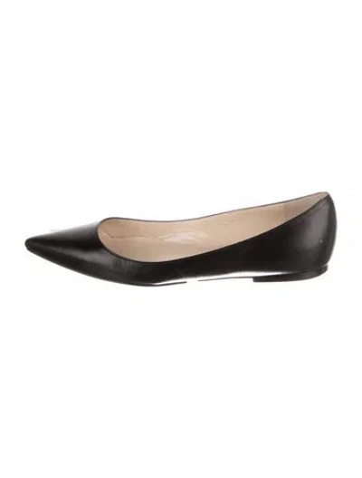 Pre-owned Jimmy Choo Leather Ballet Flats In Black