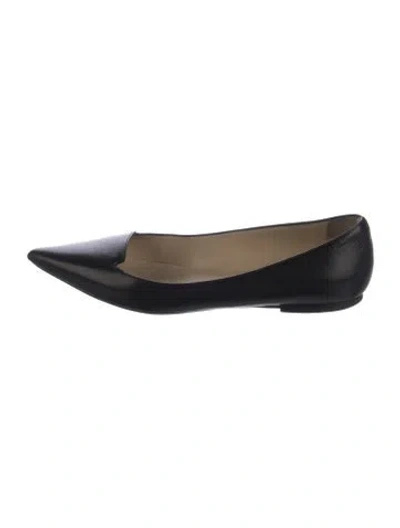 Pre-owned Jimmy Choo Leather Ballet Flats In Black/blue
