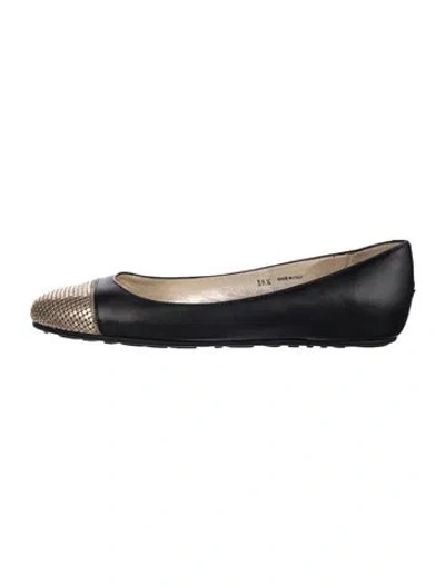 Pre-owned Jimmy Choo Leather Ballet Flats In Blue