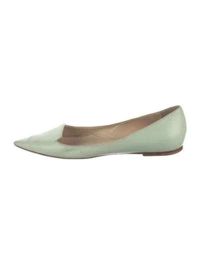 Pre-owned Jimmy Choo Leather Ballet Flats In Green