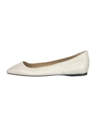 Pre-owned Jimmy Choo Leather Ballet Flats In Neutral