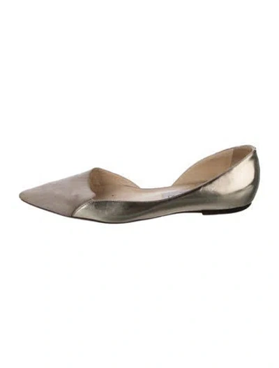 Pre-owned Jimmy Choo Leather Ballet Flats In Neutral