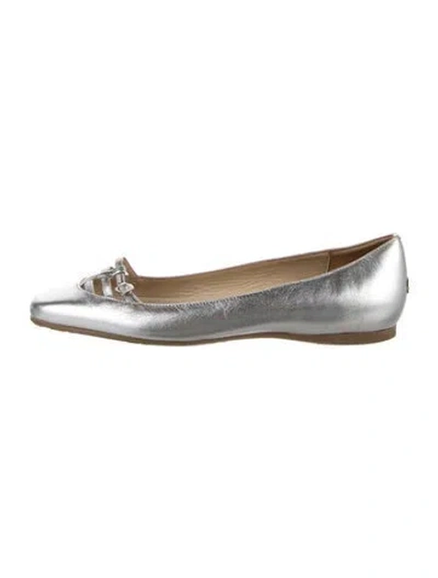 Pre-owned Jimmy Choo Leather Ballet Flats In Silver