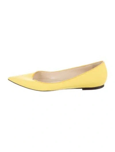 Pre-owned Jimmy Choo Leather Ballet Flats In Yellow
