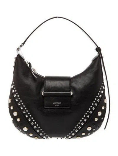 Pre-owned Jimmy Choo Leather Bar Hobo Small W/ Tags In Black