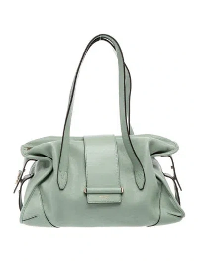 Pre-owned Jimmy Choo Leather Bar Holdall Medium In Green