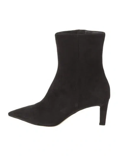 Pre-owned Jimmy Choo Leather Beaded Accents Sock Boots In Black