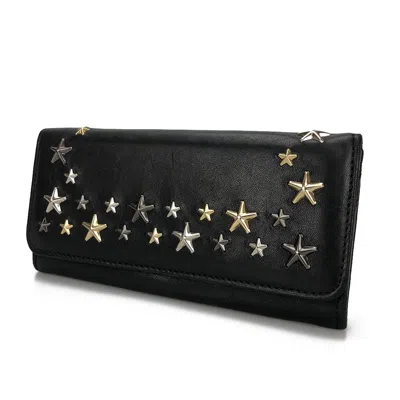 Jimmy Choo Leather Bifold Wallet In Black