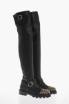 Jimmy Choo Leather Biker Over-the-knee Boots With Studded Toe