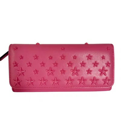 Pre-owned Jimmy Choo Leather Bill Wallet (bi-fold) () In Pink