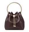 Jimmy Choo Leather Bon Bon Top-handle Bag In Purple