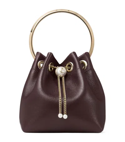 Jimmy Choo Leather Bon Bon Top-handle Bag In Purple