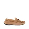Jimmy Choo Toffee Velvet Suede Loafers With Shearling In Brown