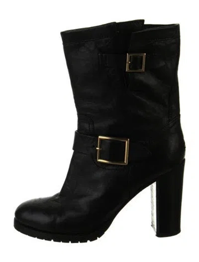 Pre-owned Jimmy Choo Leather Boots In Black