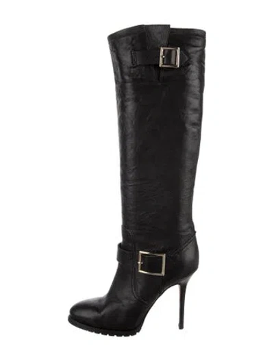 Pre-owned Jimmy Choo Leather Boots In Black