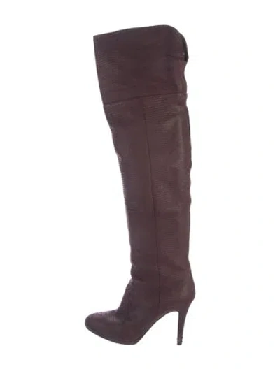Pre-owned Jimmy Choo Leather Boots In Burgundy