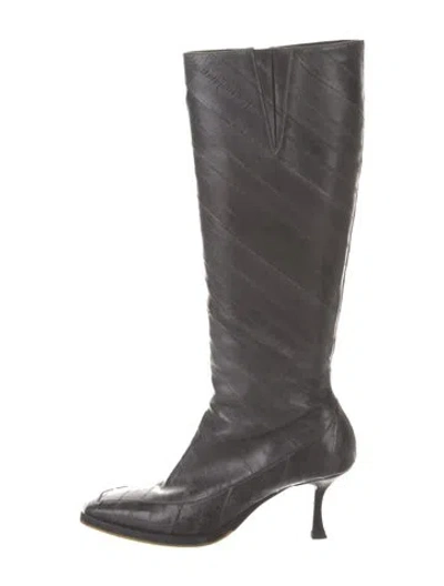 Pre-owned Jimmy Choo Leather Boots In Gray