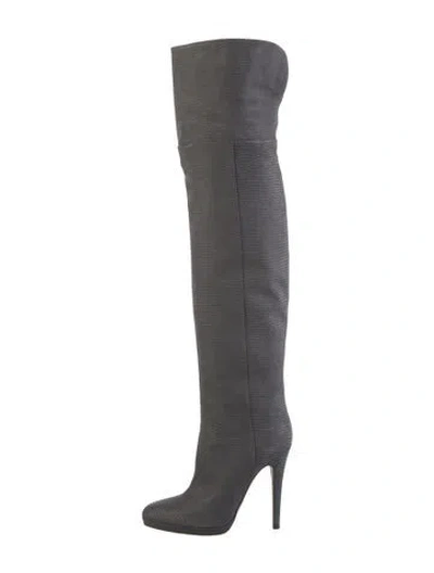 Pre-owned Jimmy Choo Leather Boots In Gray