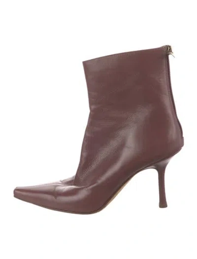 Pre-owned Jimmy Choo Leather Boots In Purple