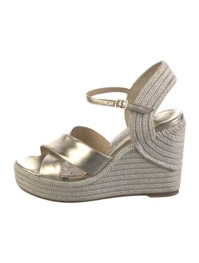 Pre-owned Jimmy Choo Leather Braided Accents Espadrilles