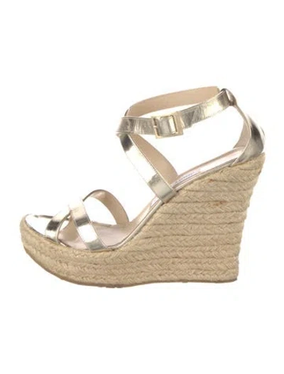 Pre-owned Jimmy Choo Leather Braided Accents Espadrilles