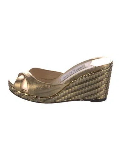 Pre-owned Jimmy Choo Leather Braided Accents Espadrilles