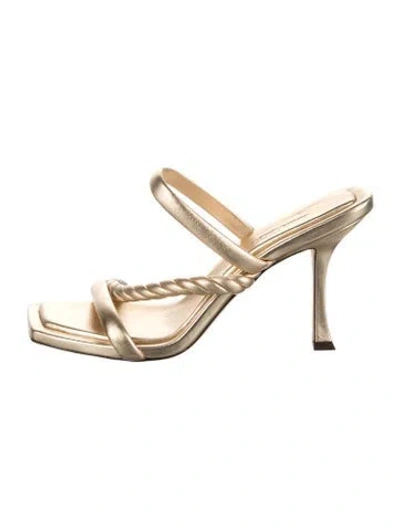 Pre-owned Jimmy Choo Leather Braided Accents Slides