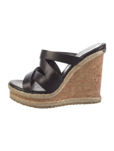 Pre-owned Jimmy Choo Leather Braided Accents Slides