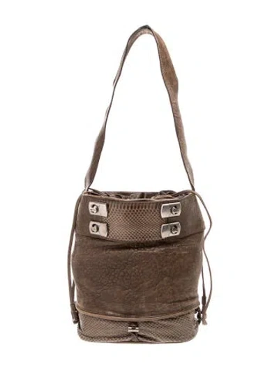 Pre-owned Jimmy Choo Leather Bucket Bag In Brown