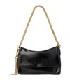 Jimmy Choo Callie Flap Chain Tassel Shoulder Bag In Black