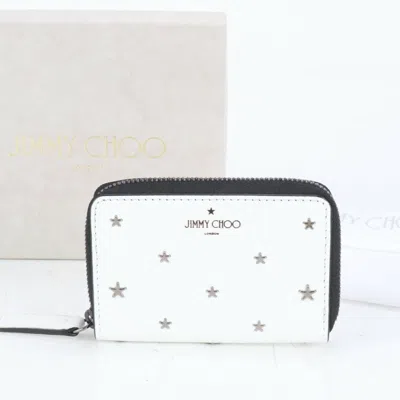 Pre-owned Jimmy Choo Leather Card Case () In White