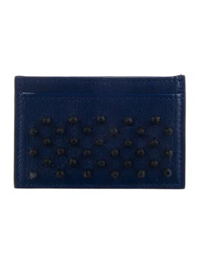 Pre-owned Jimmy Choo Leather Card Holder In Blue