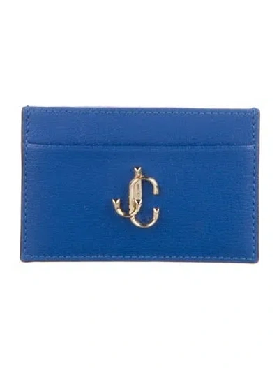 Pre-owned Jimmy Choo Leather Card Holder In Blue