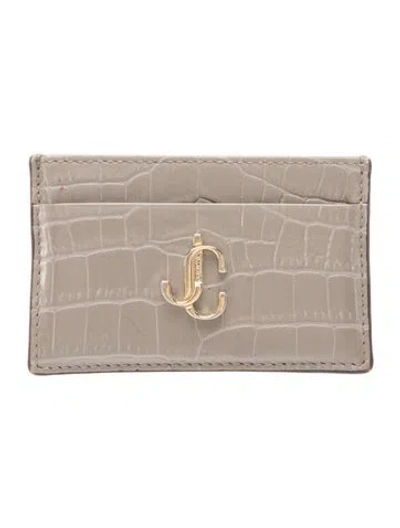 Pre-owned Jimmy Choo Leather Card Holder In Neutrals