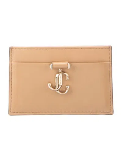 Pre-owned Jimmy Choo Leather Card Holder In Neutrals
